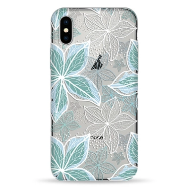 Чехол Pump Transparency Case for iPhone X/XS Blue Flowers # - цена, характеристики, отзывы, рассрочка, фото 1