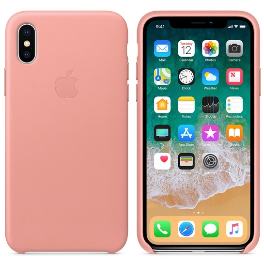 Чехол Apple Leather Case for iPhone X Soft Pink - цена, характеристики, отзывы, рассрочка, фото 2