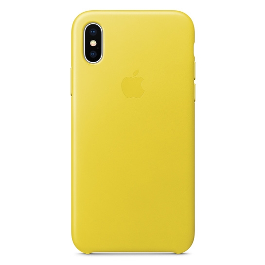 Чехол Apple Leather Case for iPhone X Spring Yellow - цена, характеристики, отзывы, рассрочка, фото 1