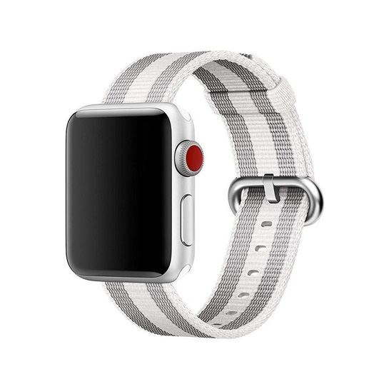Ремінець Woven Nylon Band for Apple Watch 38mm/40mm White Stripe - ціна, характеристики, відгуки, розстрочка, фото 1
