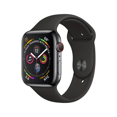 Смарт-часы Apple Watch Series 4 + LTE 40mm Black Stainless Steel with Black Sport Band - цена, характеристики, отзывы, рассрочка, фото 1