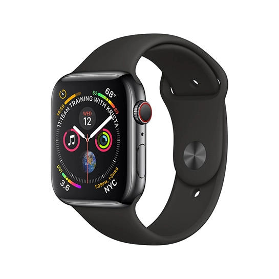 Смарт-часы Apple Watch Series 4 + LTE 40mm Black Stainless Steel with Black Sport Band
