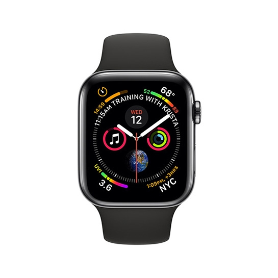 Смарт-годинник Apple Watch Series 4 + LTE 40mm Black Stainless Steel with Black Sport Band - ціна, характеристики, відгуки, розстрочка, фото 2