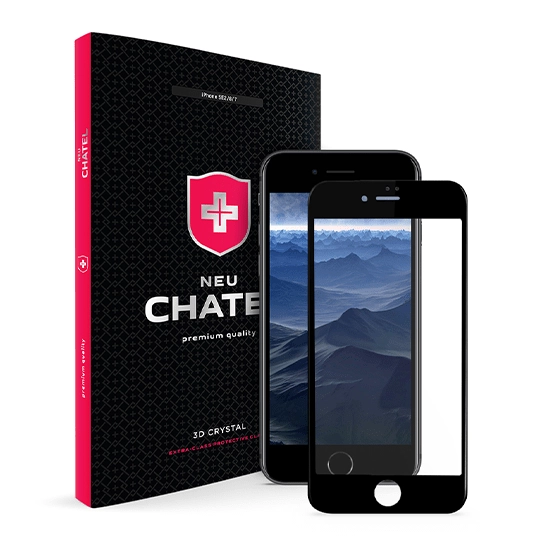 Стекло +NEU Chatel Full 3D Crystal for iPhone 8/7 Front Black