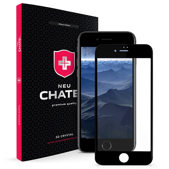 Скло +NEU Chatel Full 3D Crystal for iPhone 8 Plus/7 Plus Front Black