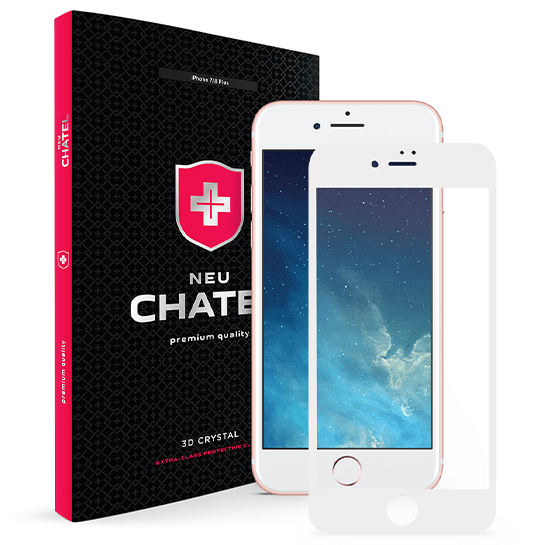 Скло +NEU Chatel Full 3D Crystal for iPhone 8 Plus/7 Plus Front White - ціна, характеристики, відгуки, розстрочка, фото 1