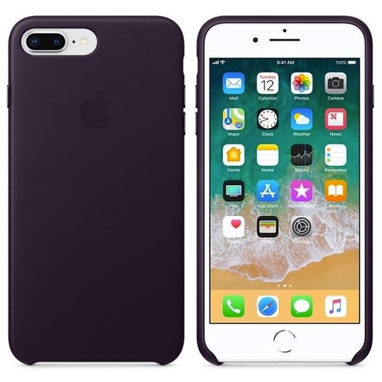 Чохол Apple Leather Case for iPhone 8 Plus/7 Plus Dark Aubergine* - ціна, характеристики, відгуки, розстрочка, фото 2