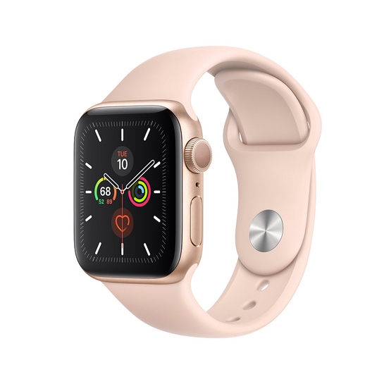 Смарт-часы Apple Watch Series 5 40mm Gold Aluminum Case with Pink Sand Sport Band - цена, характеристики, отзывы, рассрочка, фото 1