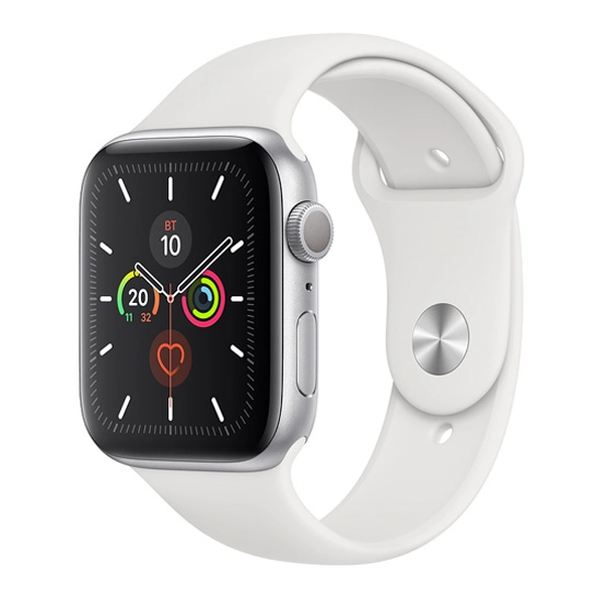 Смарт-часы Apple Watch Series 5 44mm Silver Aluminum Case with White Sport Band
