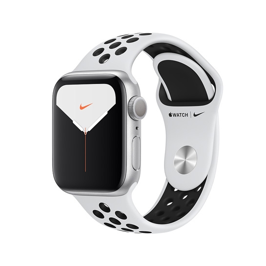 Смарт-годинник Apple Watch Series 5 Nike+ 40mm Silver Aluminum Case with Pure Platinum/Black Sport Band - ціна, характеристики, відгуки, розстрочка, фото 1