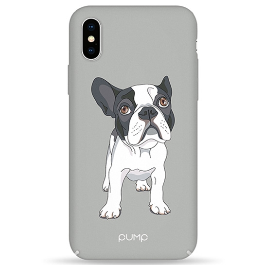 Чехол Pump Tender Touch Case for iPhone XS Max Bulldog on Gray # - цена, характеристики, отзывы, рассрочка, фото 1