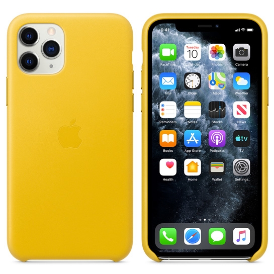 Чохол Apple Leather Case for iPhone 11 Pro Meyer Lemon - ціна, характеристики, відгуки, розстрочка, фото 3