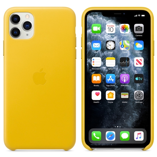 Чехол Apple Leather Case for iPhone 11 Pro Max Meyer Lemon - цена, характеристики, отзывы, рассрочка, фото 3