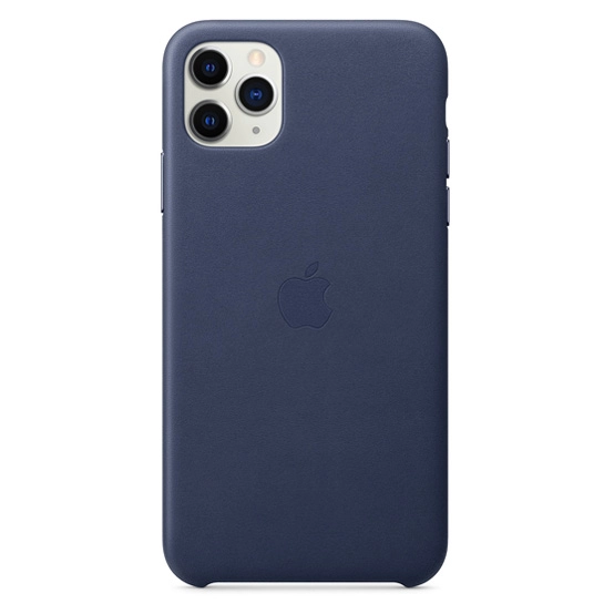 Чехол Apple Leather Case for iPhone 11 Pro Max Midnight Blue