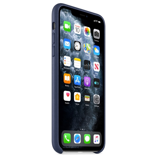 Чехол Apple Leather Case for iPhone 11 Pro Max Midnight Blue - цена, характеристики, отзывы, рассрочка, фото 2