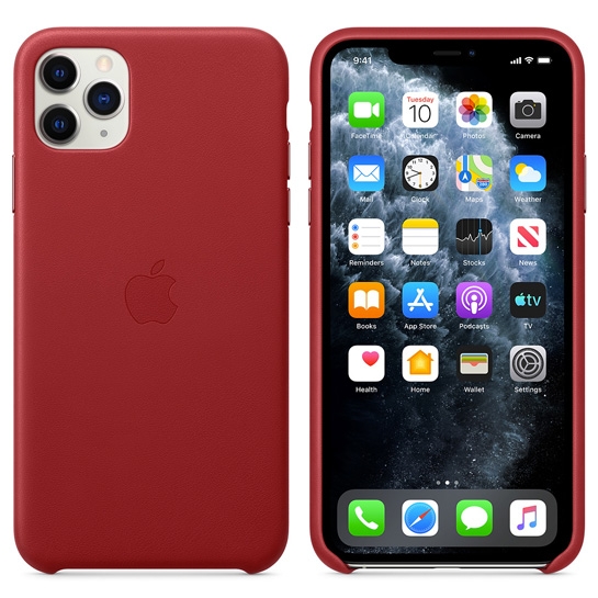 Чехол Apple Leather Case for iPhone 11 Pro Max (PRODUCT)RED - цена, характеристики, отзывы, рассрочка, фото 3