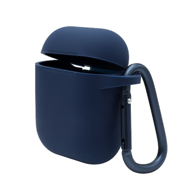 Чехол Blueo Liquid Silicone Case for Apple AirPods with Carbine Midnight Blue