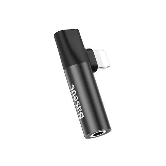 Перехідник Baseus Lightning to Lightning with 3.5mm Adapter Black