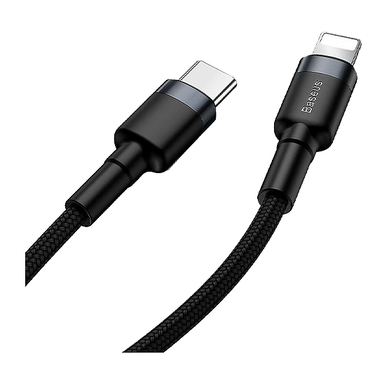 Кабель Baseus Cafule Lightning to USB-C Cable 18W Gray/Black - ціна, характеристики, відгуки, розстрочка, фото 2
