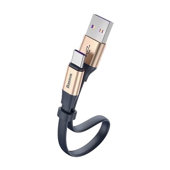 Кабель Baseus Simple HW Quick Charge Type-C to USB Cable 23cm Gold/Blue - ціна, характеристики, відгуки, розстрочка, фото 1