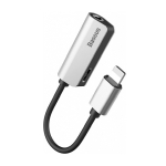 Перехідник Baseus Lightning to 3.5mm Aux Headphone Jack Audio & Charge Cable Silver/Black