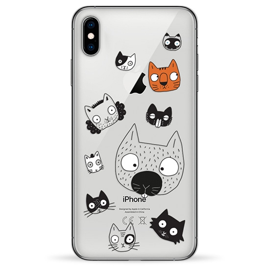 Чехол Pump Transparency Case for iPhone XS Max Cats Faces # - цена, характеристики, отзывы, рассрочка, фото 1
