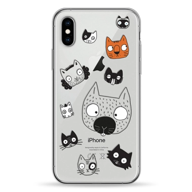 Чохол Pump Transparency Case for iPhone X/XS Cats Faces # - цена, характеристики, отзывы, рассрочка, фото 1