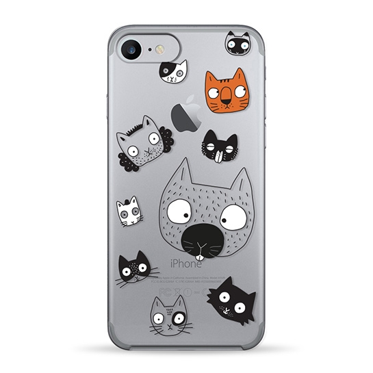 Чехол Pump Transparency Case for iPhone SE2/8/7 Cats Faces # - цена, характеристики, отзывы, рассрочка, фото 1
