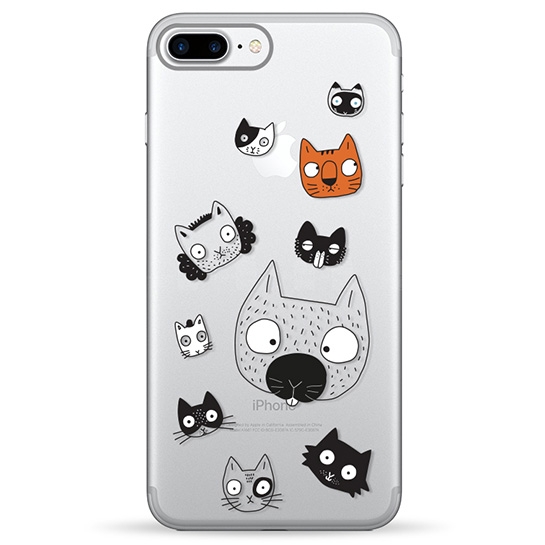 Чехол Pump Transparency Case for iPhone 8 Plus/7 Plus Cats Faces # - цена, характеристики, отзывы, рассрочка, фото 1