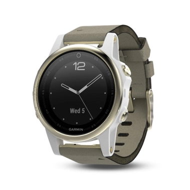 Спортивний годинник Garmin Fenix 5S Champagne Sapphire with Gray Suede Band - цена, характеристики, отзывы, рассрочка, фото 1
