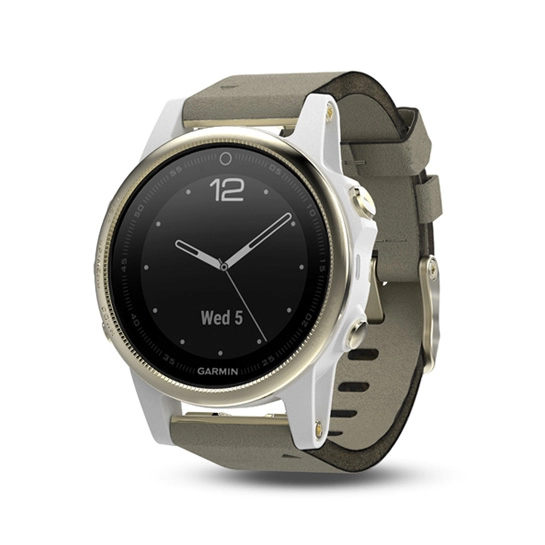 Спортивний годинник Garmin Fenix 5S Champagne Sapphire with Gray Suede Band