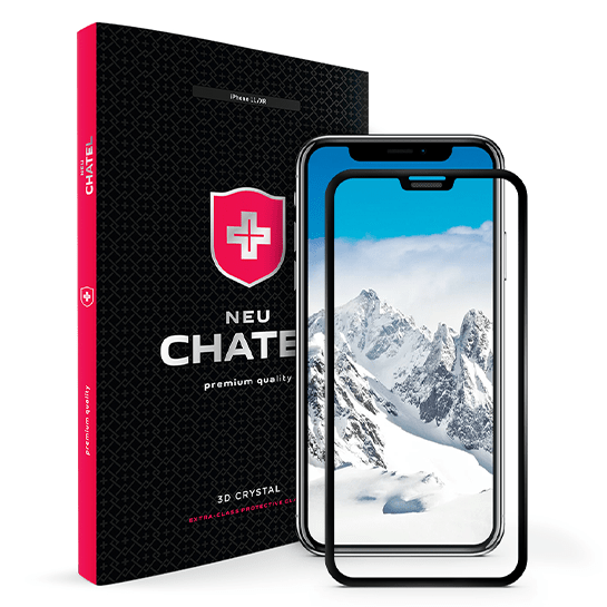 Скло +NEU Chatel Full 3D Crystal with Mesh for iPhone 11/XR Front Black - ціна, характеристики, відгуки, розстрочка, фото 1