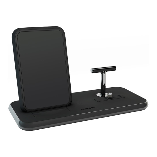 Бездротовий зарядний пристрій ZENS Stand + Dock Aluminium Wireless Charger 10W Black - цена, характеристики, отзывы, рассрочка, фото 1