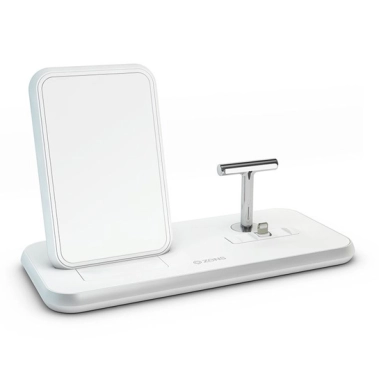Бездротовий зарядний пристрій ZENS Stand + Dock Aluminium Wireless Charger 10W White - цена, характеристики, отзывы, рассрочка, фото 1