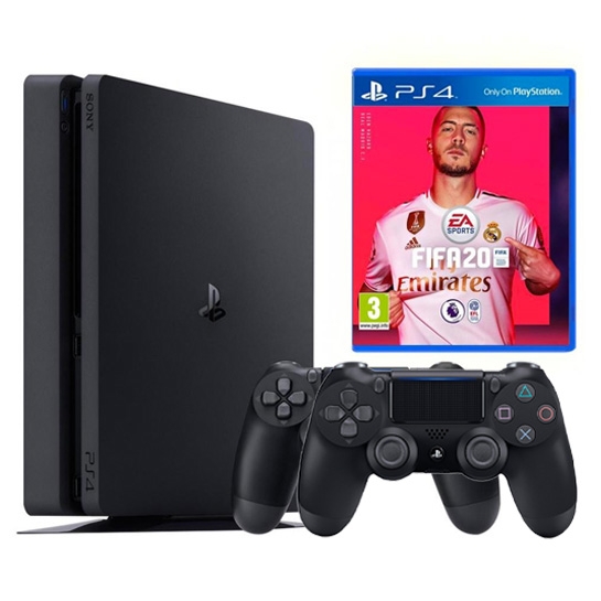 Ігрова консоль Sony PlayStation 4 Slim 1TB + FIFA20 + DualShock 4 - ціна, характеристики, відгуки, розстрочка, фото 1