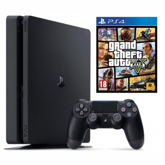 Ігрова консоль Sony PlayStation 4 Slim 500Gb + GTA 5 - ціна, характеристики, відгуки, розстрочка, фото 1