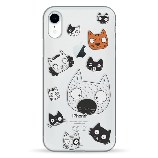 Чехол Pump Transparency Case for iPhone XR Cats Faces # - цена, характеристики, отзывы, рассрочка, фото 2
