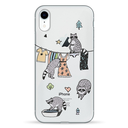 Чехол Pump Transparency Case for iPhone XR Raccoon Family # - цена, характеристики, отзывы, рассрочка, фото 1