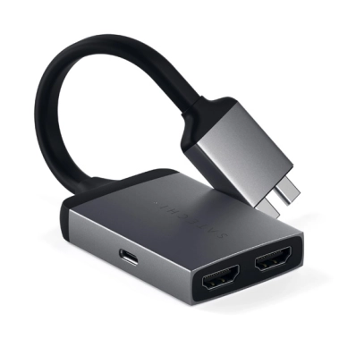 Переходник Satechi Aluminum Type-C Dual HDMI Adapter Space Gray - цена, характеристики, отзывы, рассрочка, фото 1
