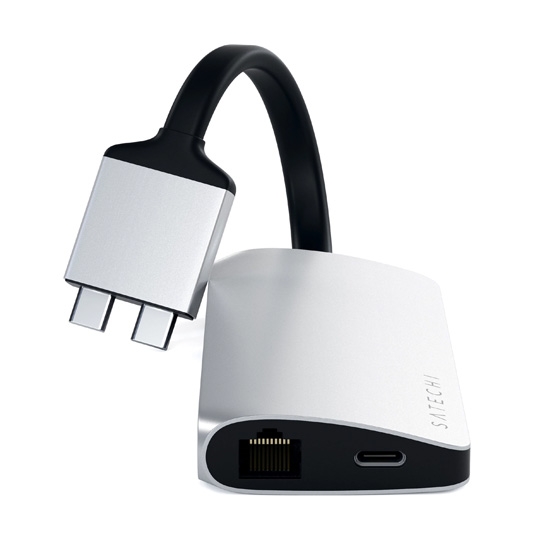 USB-хаб Satechi Aluminum Type-C Dual Multimedia Adapter Silver - ціна, характеристики, відгуки, розстрочка, фото 3