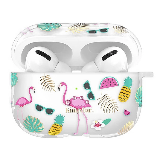 Чехол Kingxbar Swarovski Plastic Case for Apple AirPods Pro Flamingo Golden Crown