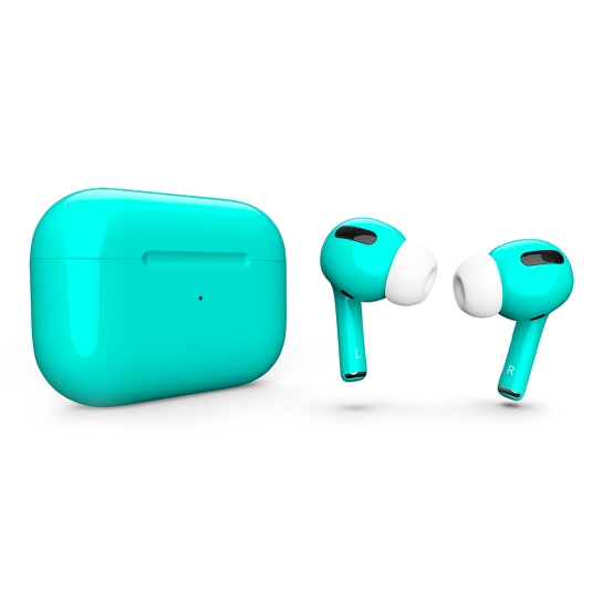Глянцеві навушники Apple AirPods Pro Tiffany Blue - ціна, характеристики, відгуки, розстрочка, фото 1