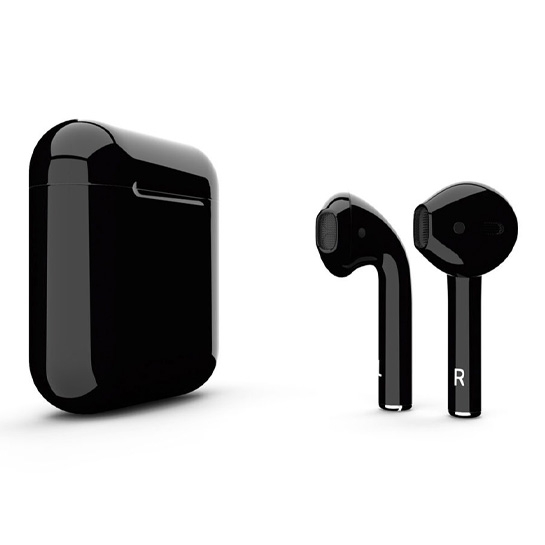 Глянцеві навушники Apple AirPods 2 Black - ціна, характеристики, відгуки, розстрочка, фото 1