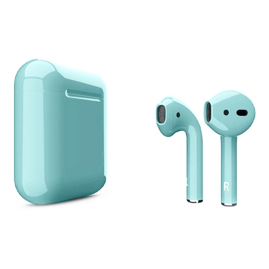Глянцеві навушники Apple AirPods 2 Tiffany Blue - ціна, характеристики, відгуки, розстрочка, фото 1