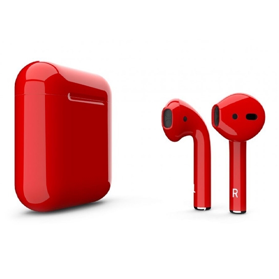 Глянцеві навушники Apple AirPods 2 Aurora Red - ціна, характеристики, відгуки, розстрочка, фото 1