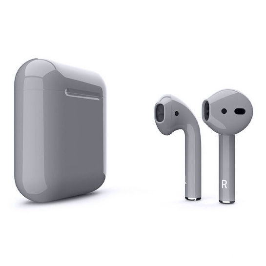 Глянцеві навушники Apple AirPods 2 Cool Gray - ціна, характеристики, відгуки, розстрочка, фото 1