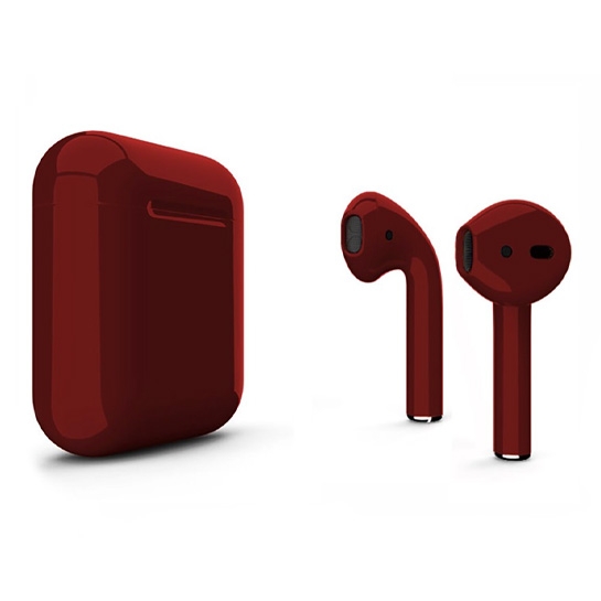 Глянцеві навушники Apple AirPods 2 Maroon - ціна, характеристики, відгуки, розстрочка, фото 1