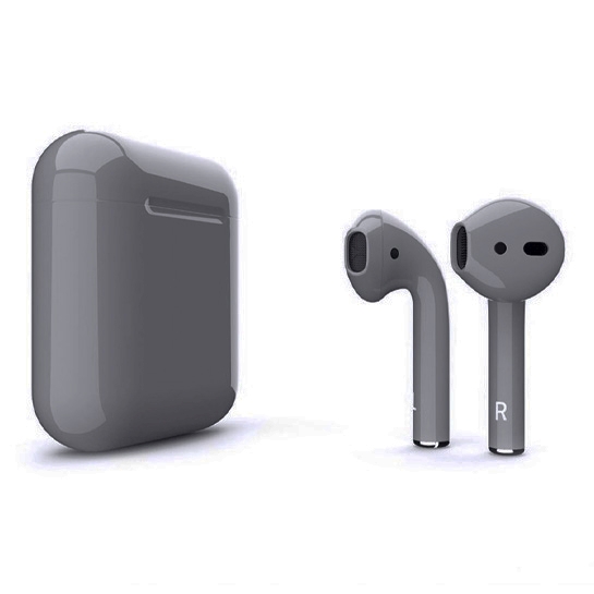 Глянцеві навушники Apple AirPods 2 Space Gray - ціна, характеристики, відгуки, розстрочка, фото 1