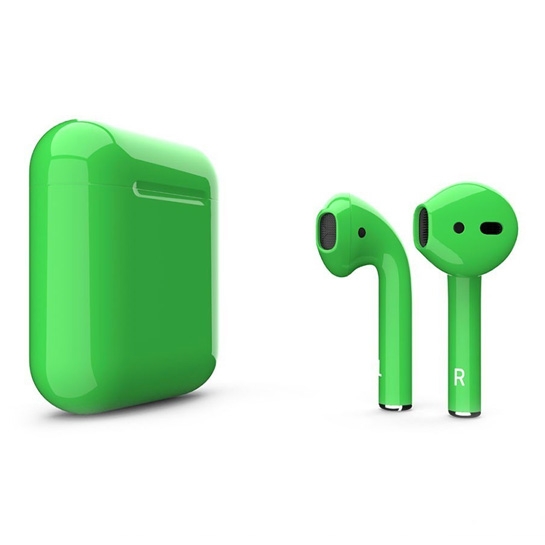 Глянцеві навушники Apple AirPods 2 Grass Green - ціна, характеристики, відгуки, розстрочка, фото 1