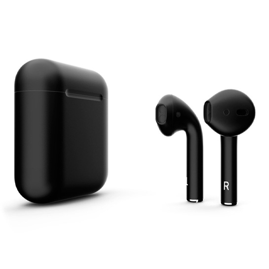 Матові навушники Apple AirPods 2 Black - ціна, характеристики, відгуки, розстрочка, фото 1